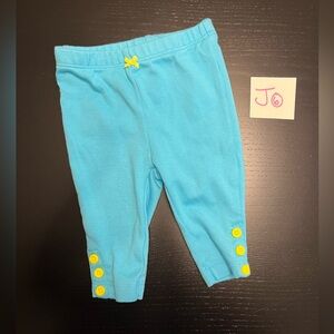 ⭐️5/$10.00⭐️— Carter’s 3m (0-3m) Blue Baby Girl Leggings with Yellow Accents